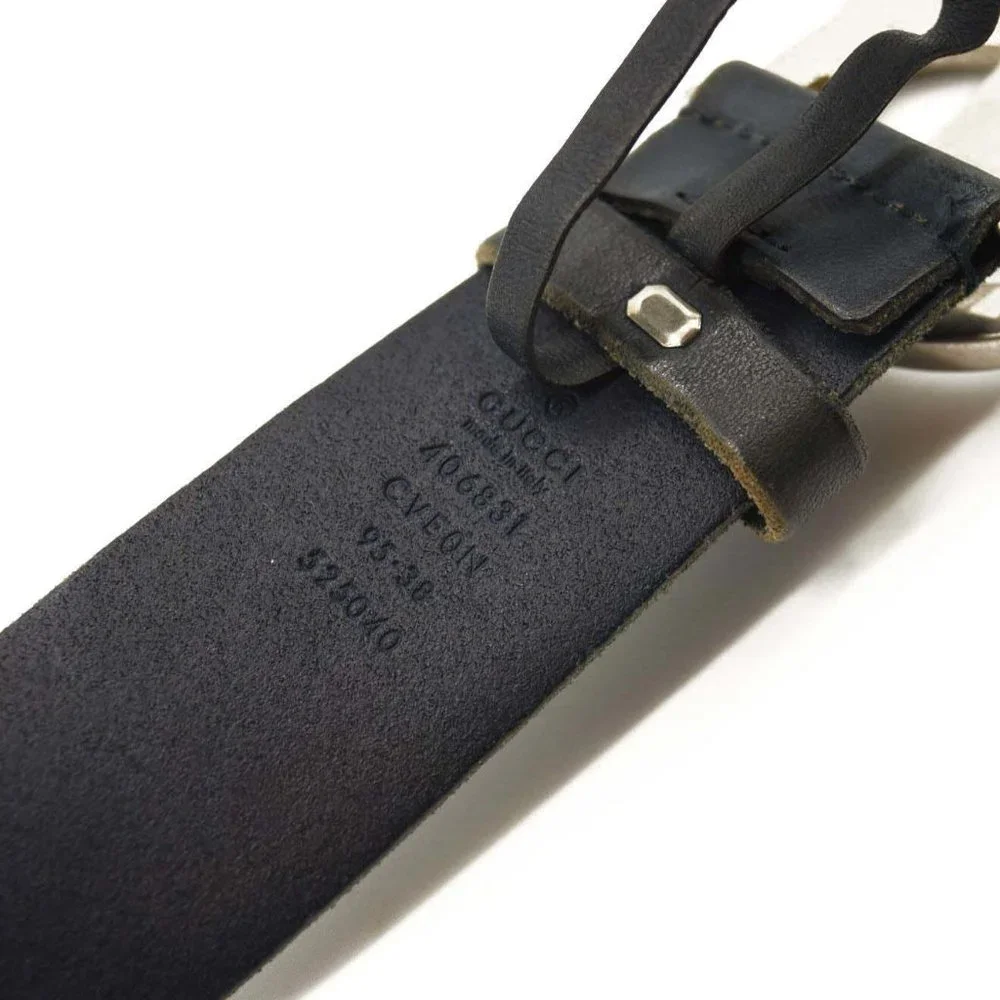 GUCCI Textured Calfskin Double G 40mm Belt 95 38 Dark Cocoa - Picture 9 of 11